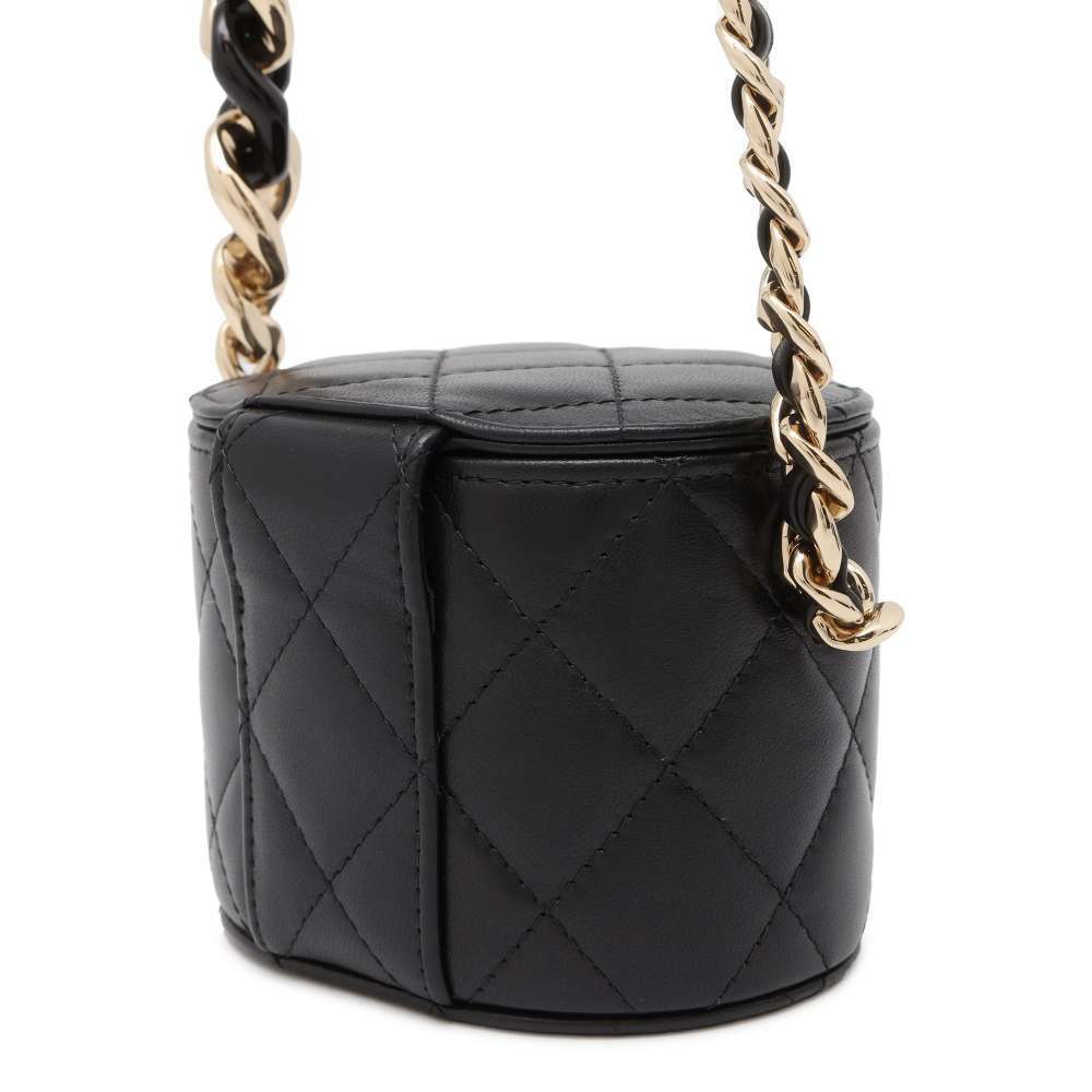 Chanel Bag Vanity Mini Black Coco Lambskin Chain Mark Matelasse Shoulder Denim